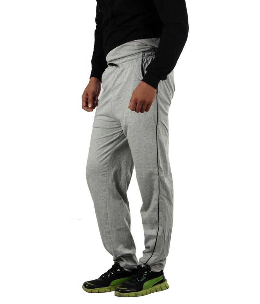 gray track pants