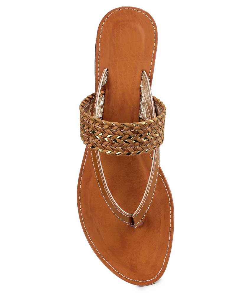 tan flat slip on sandals