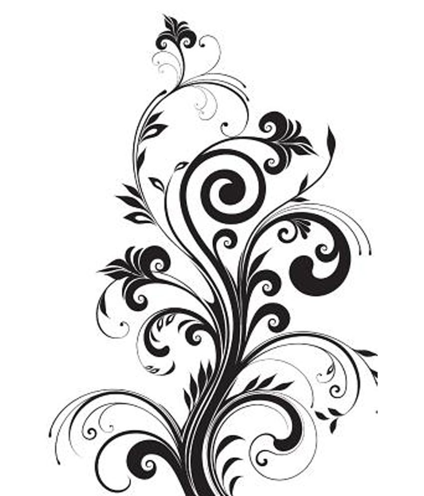 Black and White Flower Pattern Blank 150 Page Lined