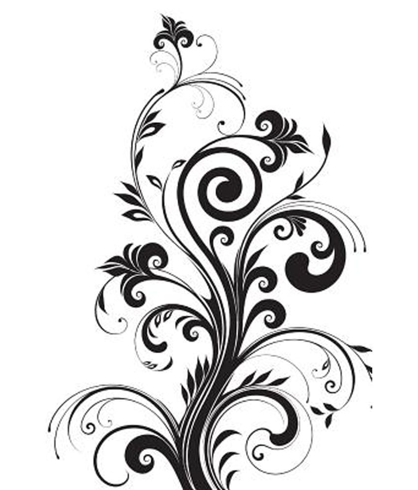 Black and White Flower Pattern: Blank 150 Page Lined Journal for Your