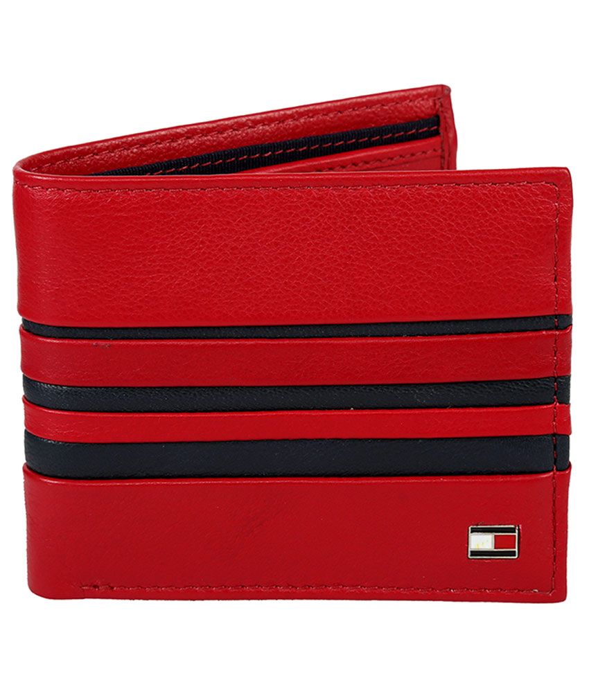 Tommy Hilfiger Casual Red BiFold Leather Wallet for Men Buy Online at