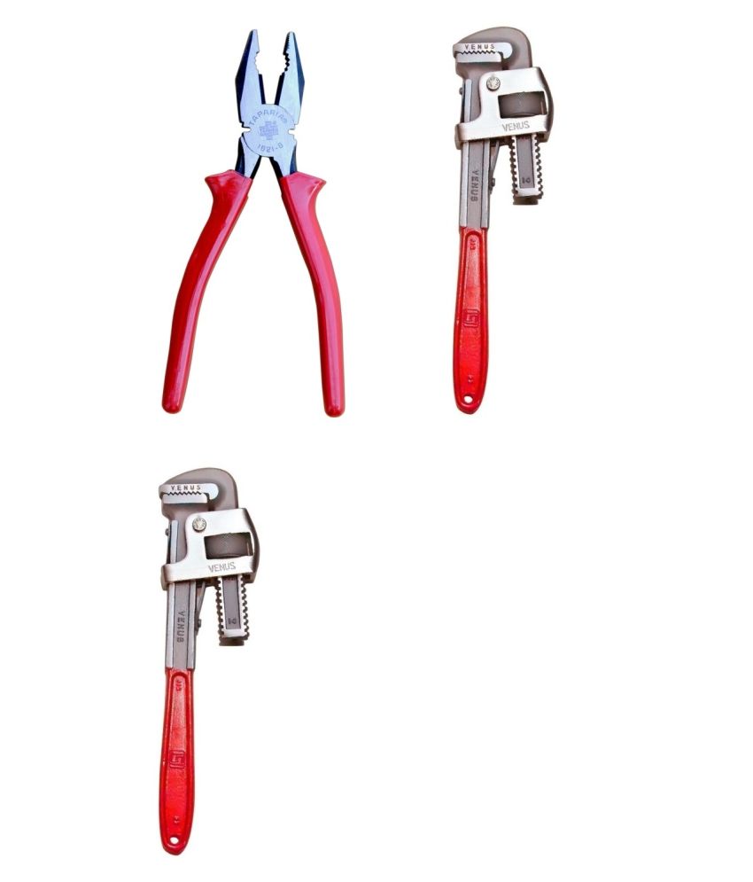 Taparia Tool Kit-Set Of Plier & Venus Pipe Wrench 14 Inch-Pack Of 2