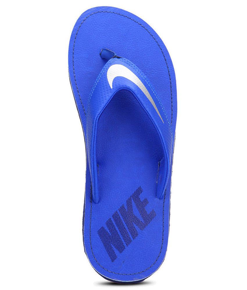 nike slippers blue colour