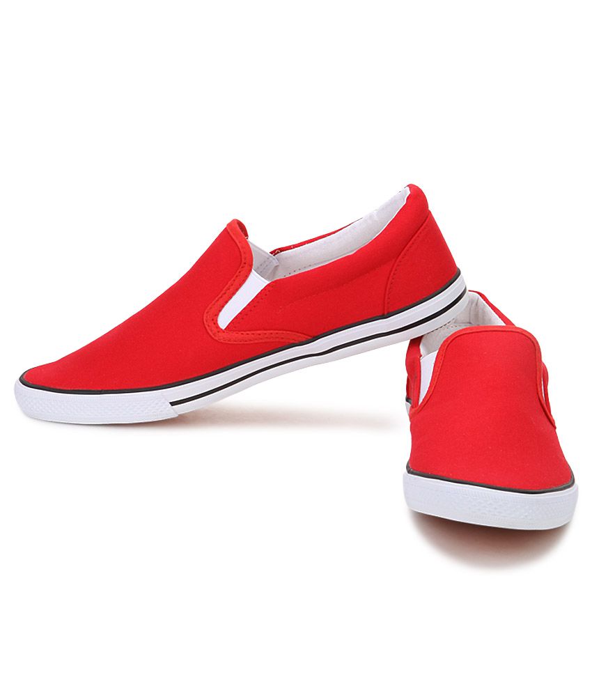 red casual shoes