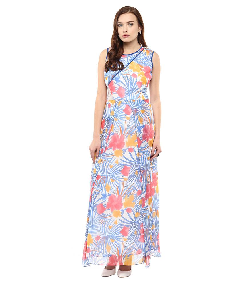 Athena Blue Georgette Maxi Dress Buy Athena Blue Georgette Maxi Dress Online At Best Prices In 3704