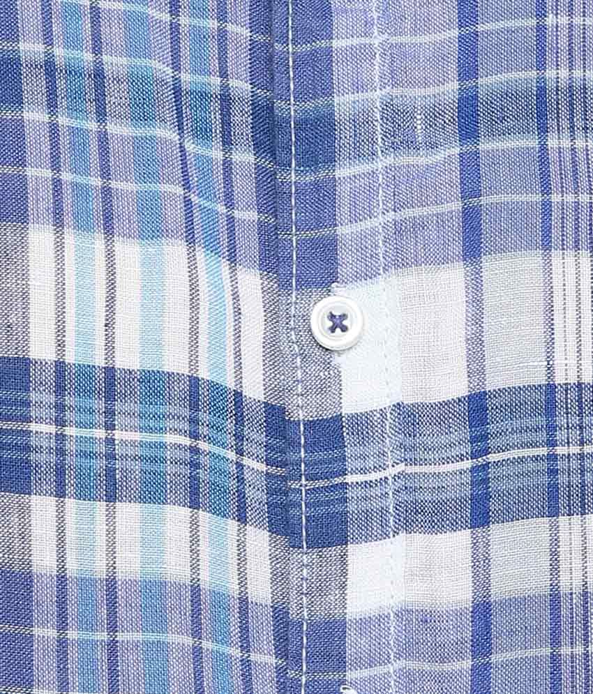 matching shirt on blue checks pant