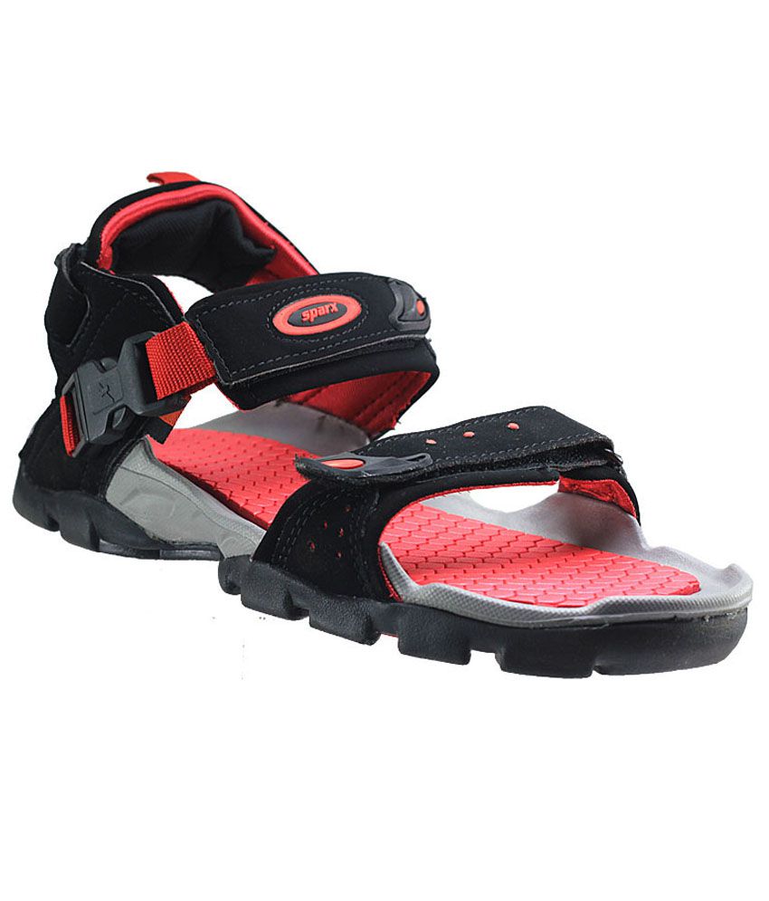 Sparx Black & Red Floater Sandals Art SS502BLKRED - Buy Sparx Black ...