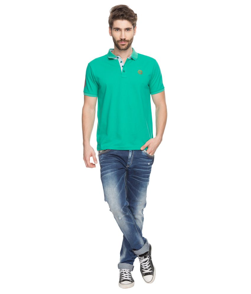 Spykar Green Solid Polo T-Shirt - Buy Spykar Green Solid Polo T-Shirt ...