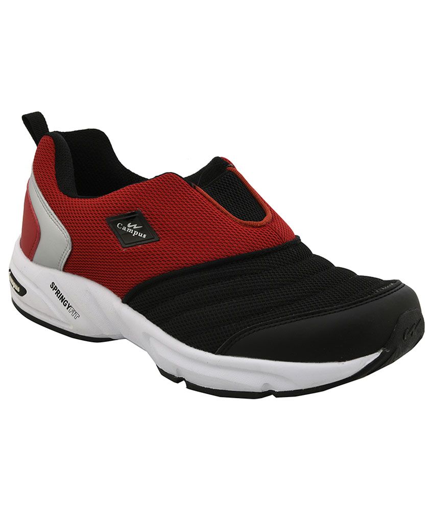 campus black sports shoes