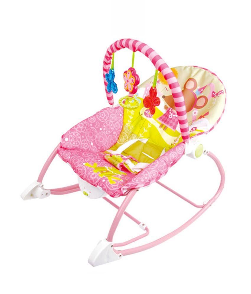 pink vibrating baby bouncer