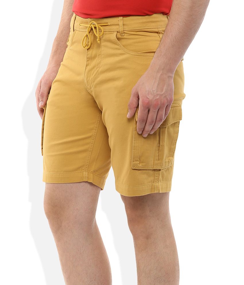 polyester khaki shorts