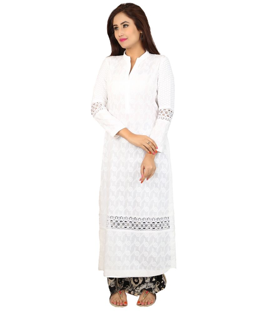 white net kurtis