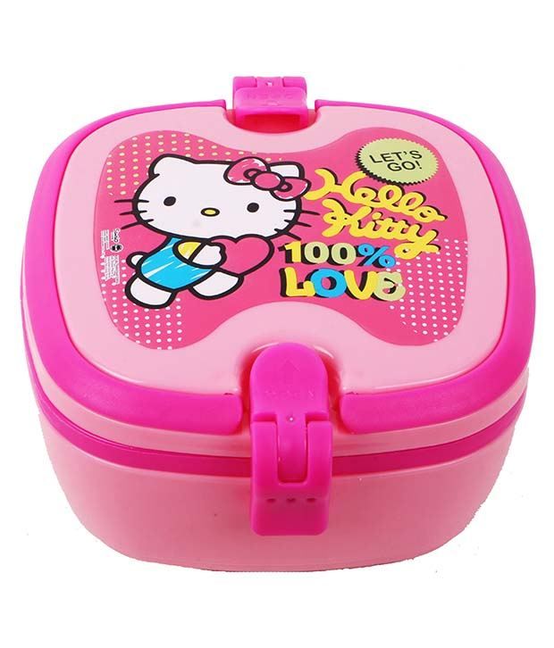 Hello Kitty Red Plastic Hello Kitty Lunch Box with Handle: Buy Online ...