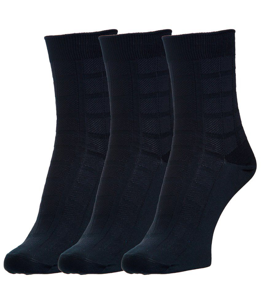     			Hans Black Cotton Full Length Socks for Men - 3 Pair Pack