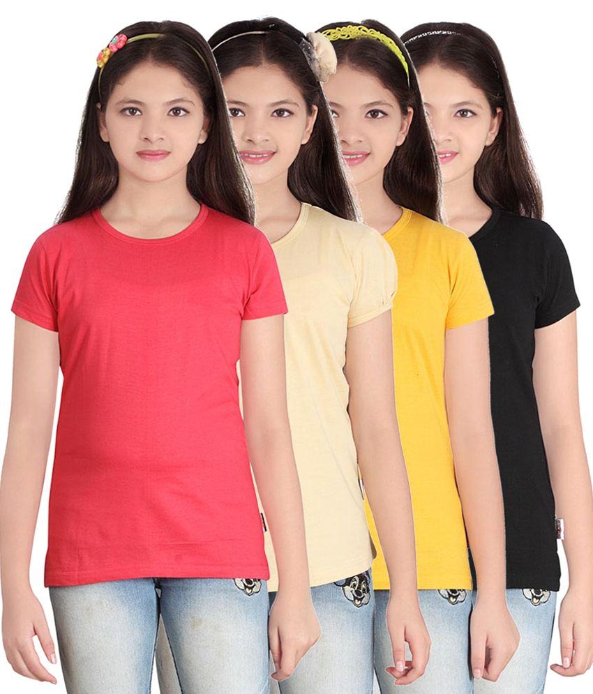     			Sini Mini Multi color Half Tshirts Pack of 4