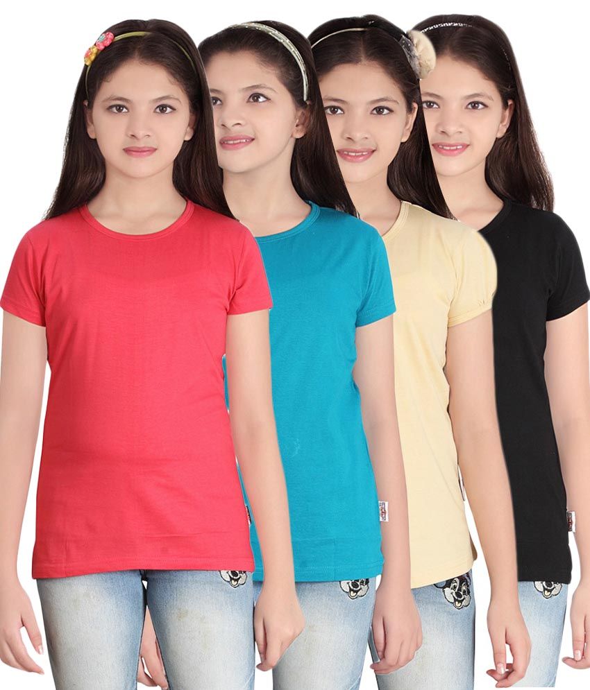     			Sini Mini Multi color Half Tshirts Pack of 4