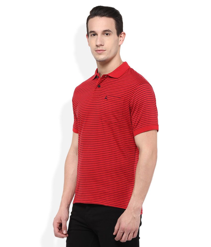 Parx Red Stripe Polo T Shirt Buy Parx Red Stripe Polo T Shirt Online