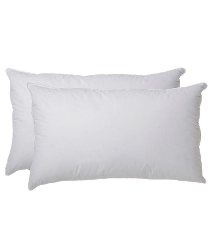     			Mahi White Poly Cotton Pillow - Set of 2