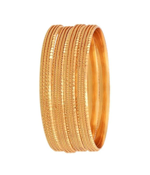     			Zeneme Gold Plated Bangles Set Of 4