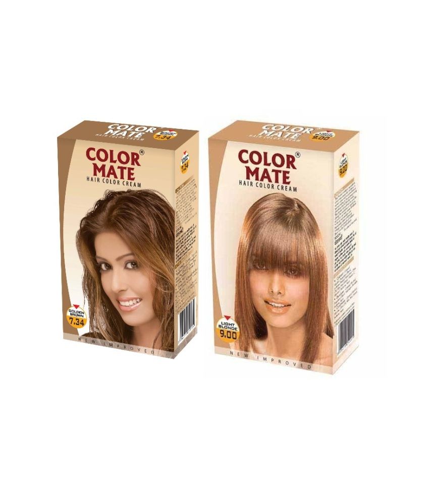  Color  Mate Hair Color Cream  Golden Brown Light Blonde 