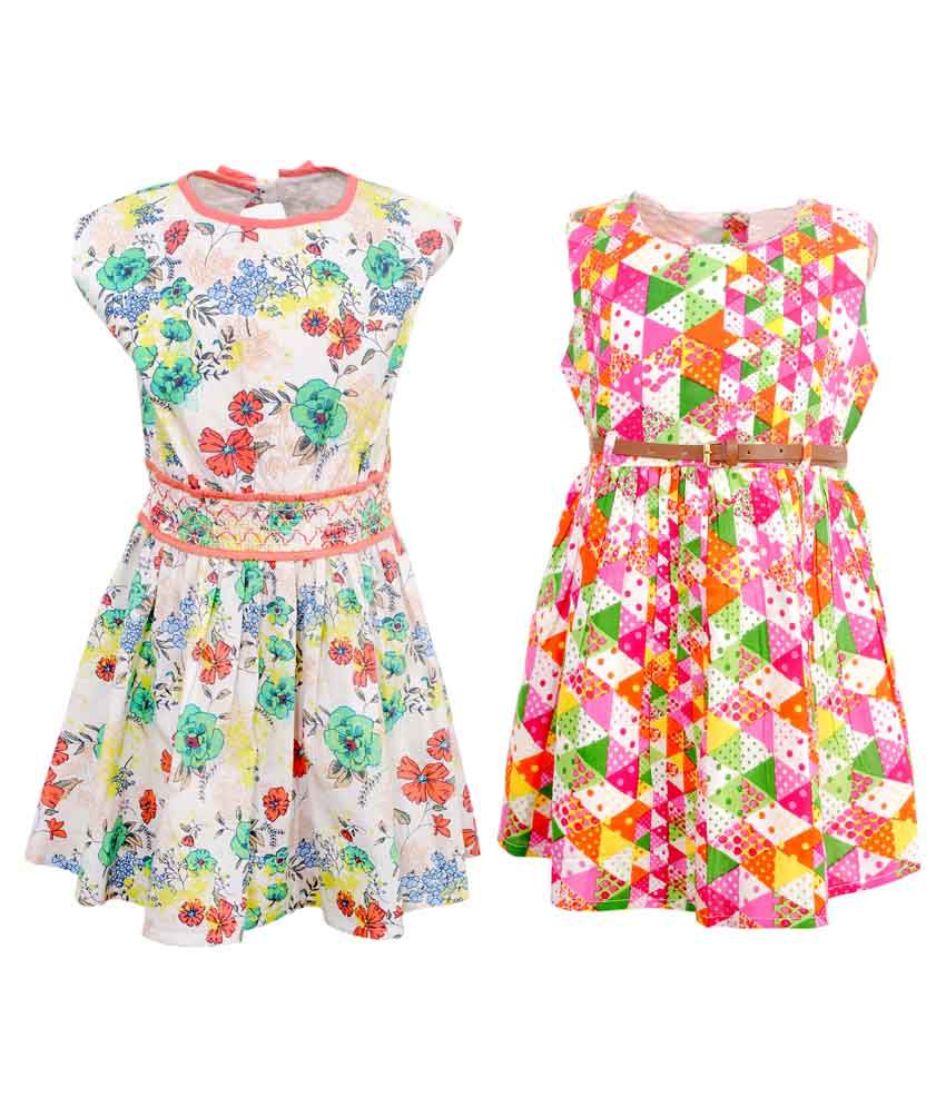 Bella Moda Cotton Dresses Pack 2 - Buy Bella Moda Multi Cotton Dresses Pack of 2 at Low - Snapdeal