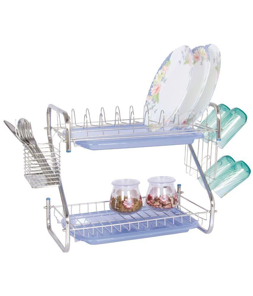 Amol Stainless Steel 18X12X15 Inch Kitchen Dish Rack/Drainer With