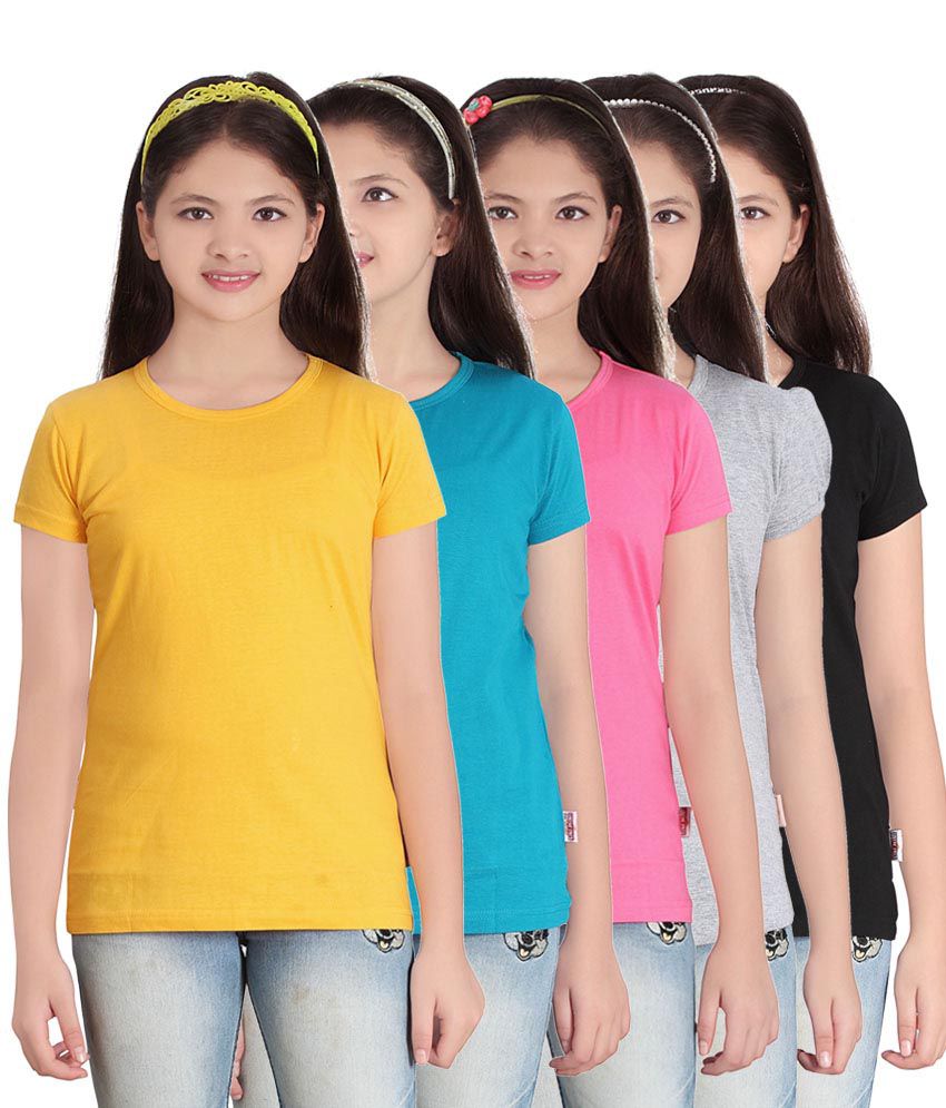     			Sini Mini Multi color Half Tshirts Set Of 5