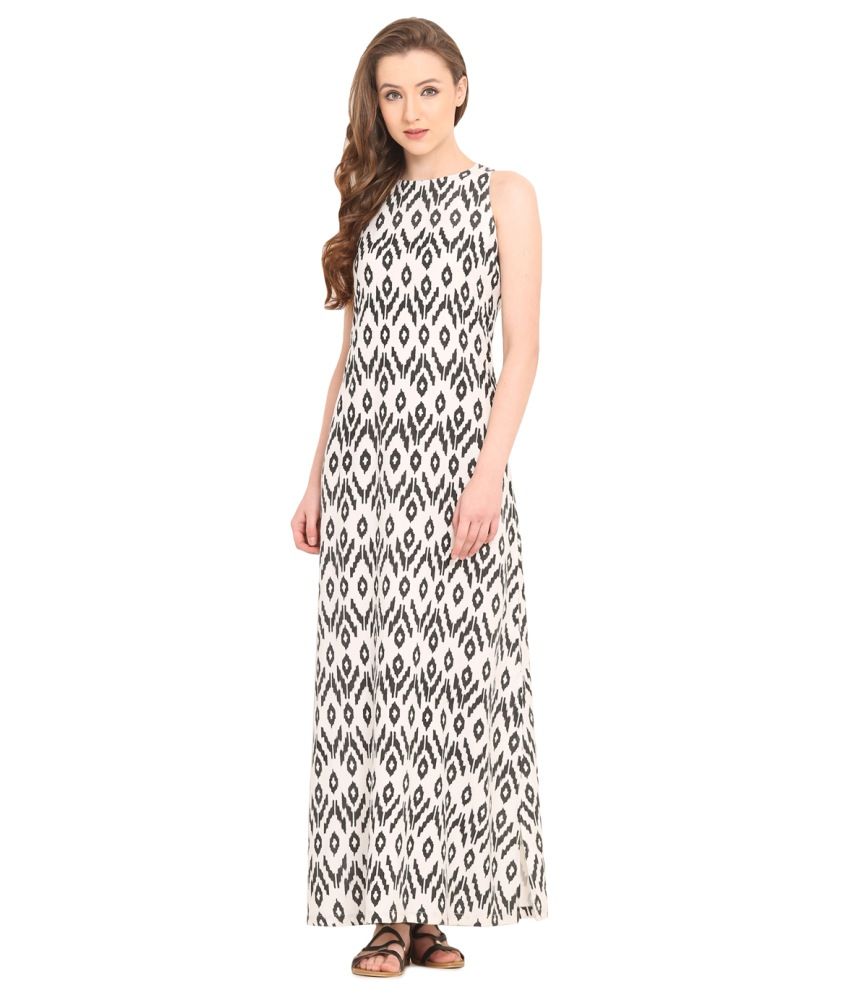 Saiesta White Viscose Maxi Dress - Buy Saiesta White Viscose Maxi Dress ...