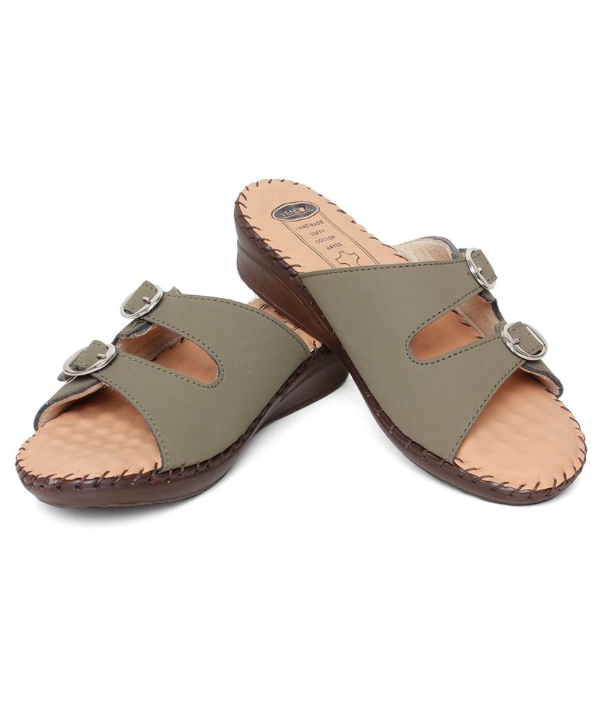 Vendoz Doctor Sole Olive Sandals Price in India- Buy Vendoz Doctor Sole Olive Sandals Online at 