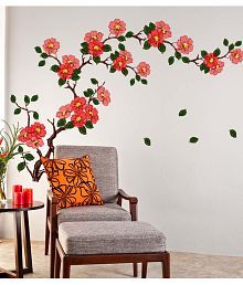 wall floral stickers decoration room sticker decor living snapdeal background flowers tree sofa multicolor cute kitchen