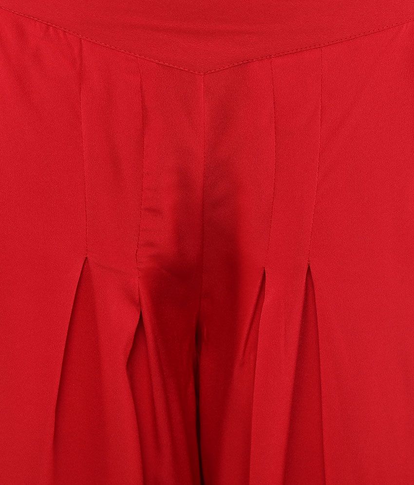 Buy Aurelia Red Regular Fit Palazzo Trousers Online at Best Prices in ...