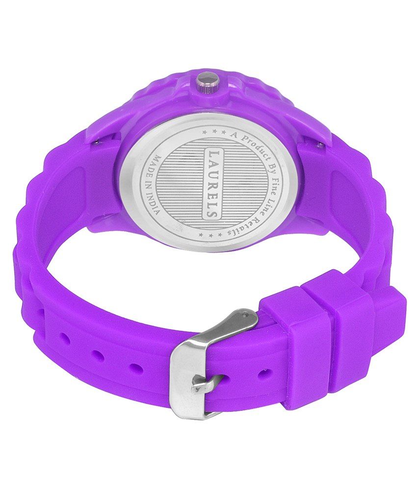 purple wrist watch