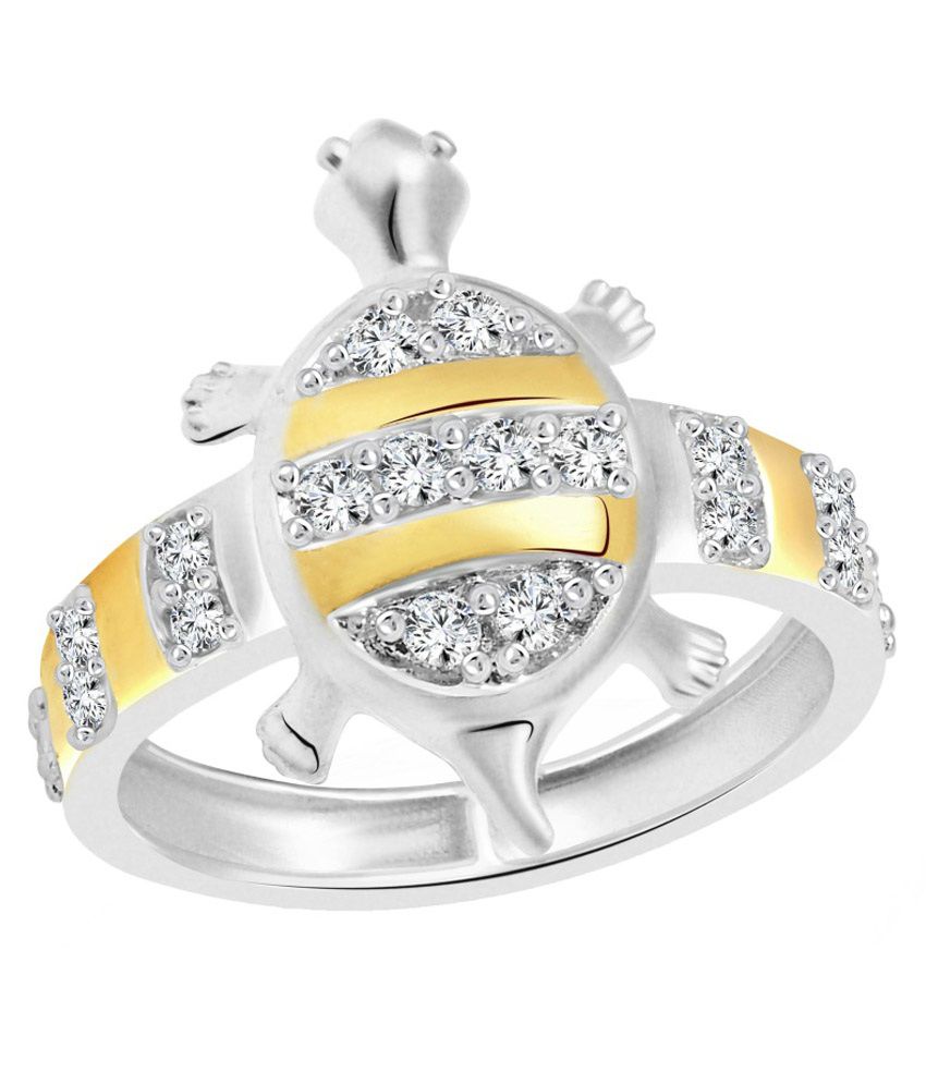     			Vighnaharta White Attraction Turtle Alloy Rhodium Plated Ring