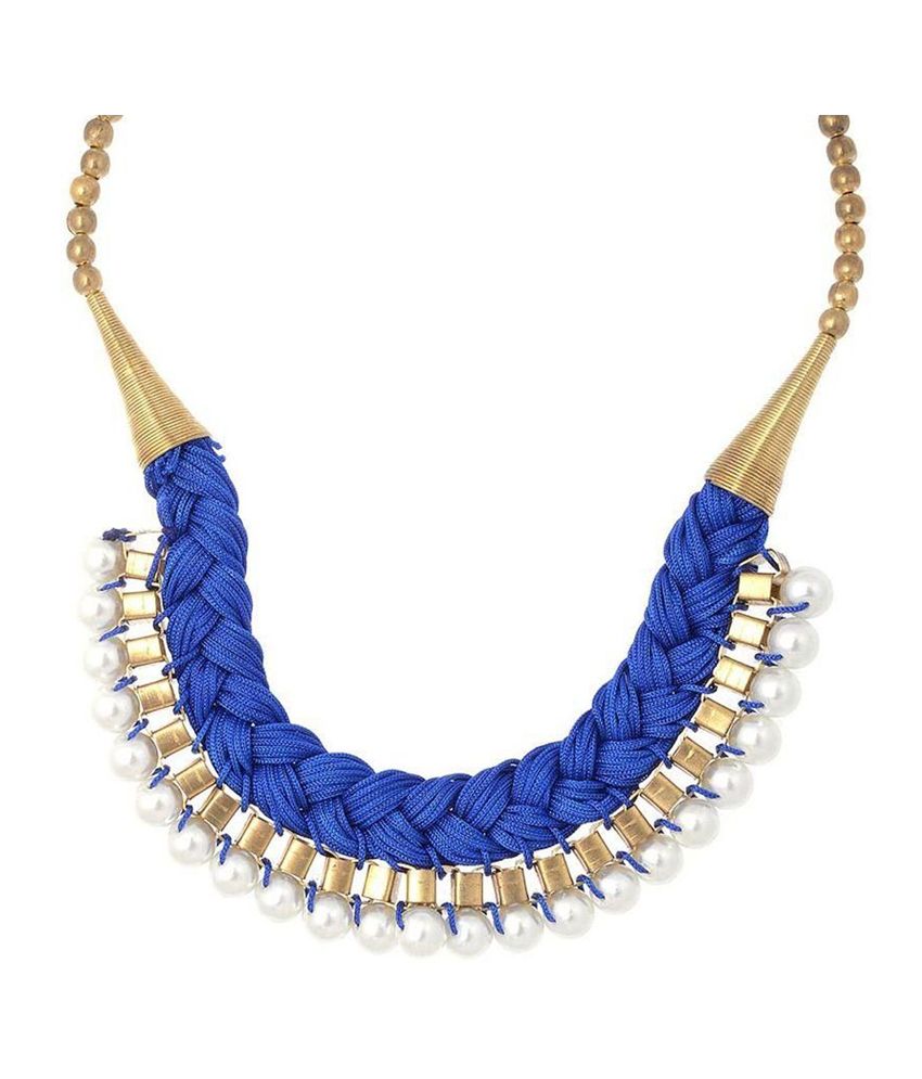 Shilpihandicrafts Blue And Gold Alloy Necklace - Buy Shilpihandicrafts ...