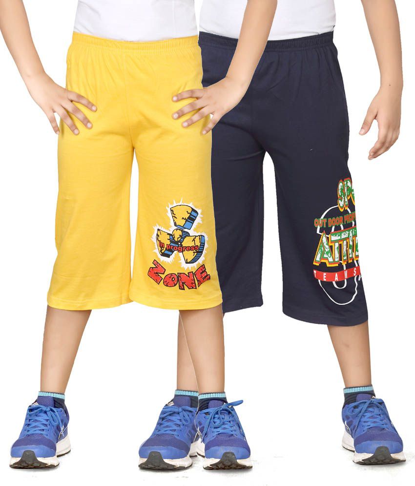     			Dongli Yellow And Navy Three Forth For Boys
