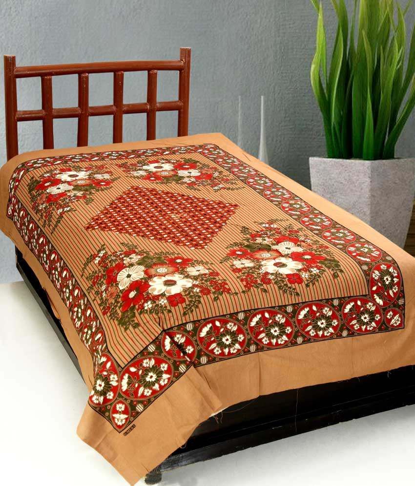 Furhome Multicolor Cotton Single Bed Sheet Buy Furhome Multicolor Cotton Single Bed Sheet