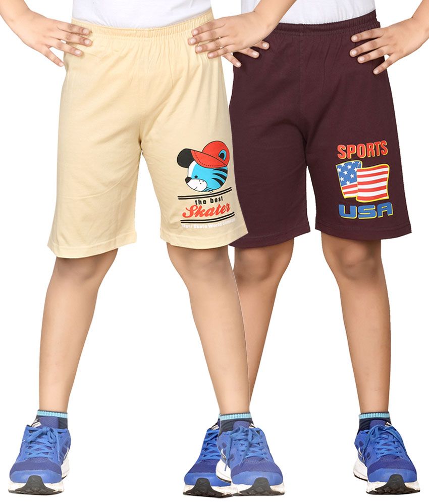     			Dongli Pack of 2 Cotton Shorts For Boys ( Multi )