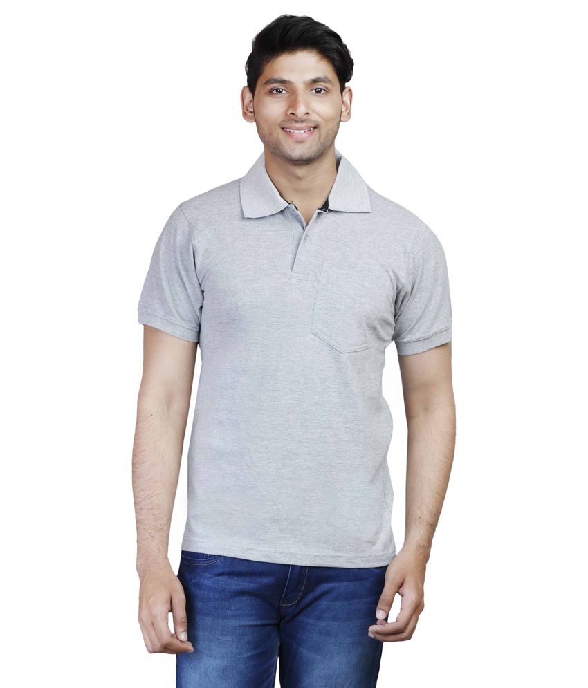     			Fleximaa Grey Polo T Shirts