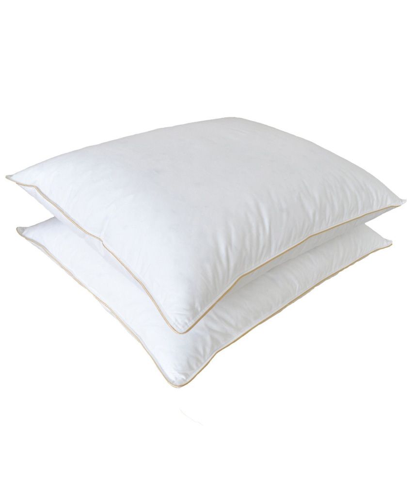     			Panipat Textile Hub White Fiber Pillow - Set of 2