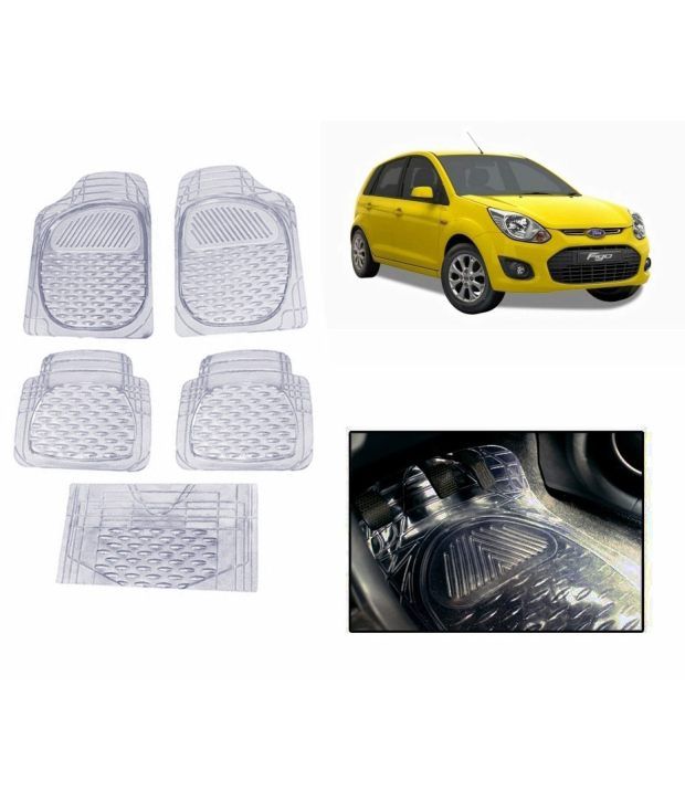 Speedwav Set Of 5 Premium Transparent White Car Floor Matsford Figo