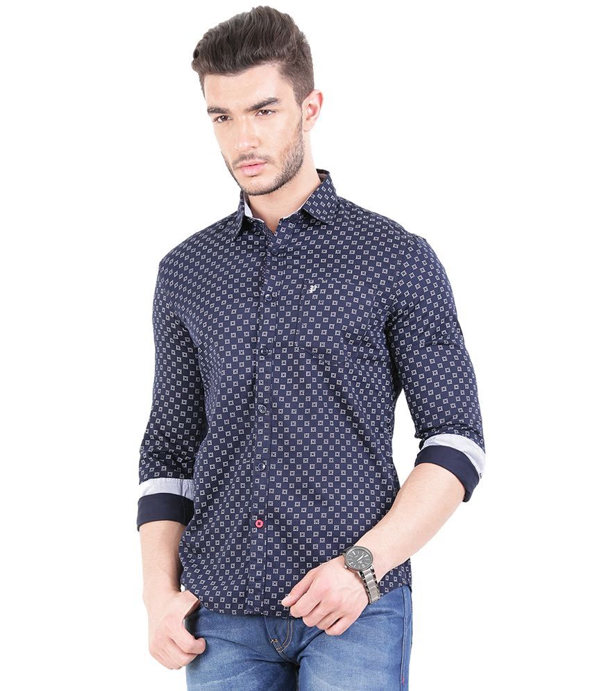 Pan Valley Navy Casuals Slim Fit Shirts - Buy Pan Valley Navy Casuals ...