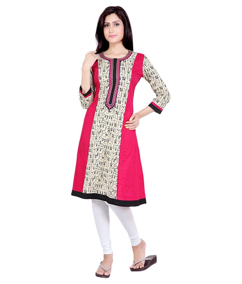 katha work kurti design