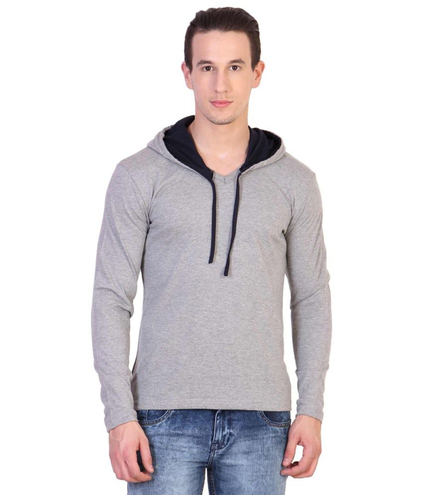 Katso Designs Grey Hooded T Shirts - Buy Katso Designs Grey Hooded T ...