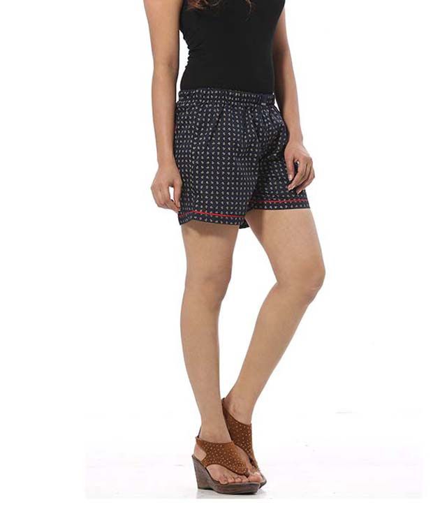 Buy Abony Black Cotton Shorts Online at Best Prices in India - Snapdeal