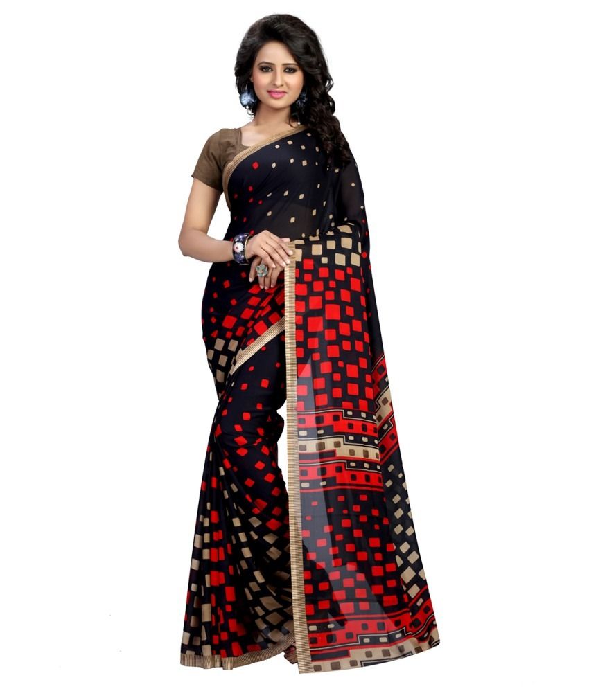 Heena Multicoloured Georgette Saree Combos Buy Heena Multicoloured