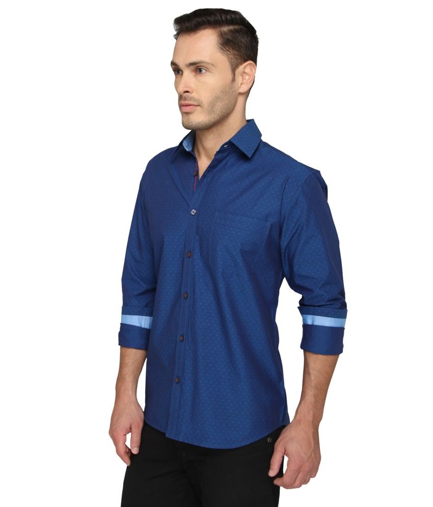 Bluvior Blue Casuals Slim Fit Shirt - Buy Bluvior Blue Casuals Slim Fit ...