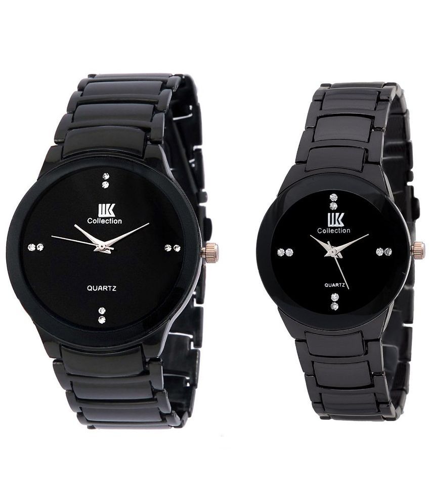     			IIK Collection Black Analog Quartz Watch Pack Of -2