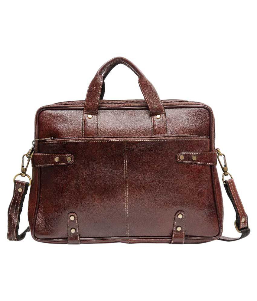 Amigo Brown Leather Laptop Bag - Buy Amigo Brown Leather Laptop Bag ...