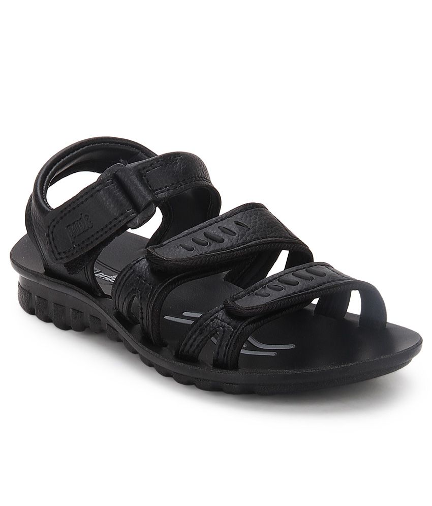 Vkc Black Floater Sandals For Kids 