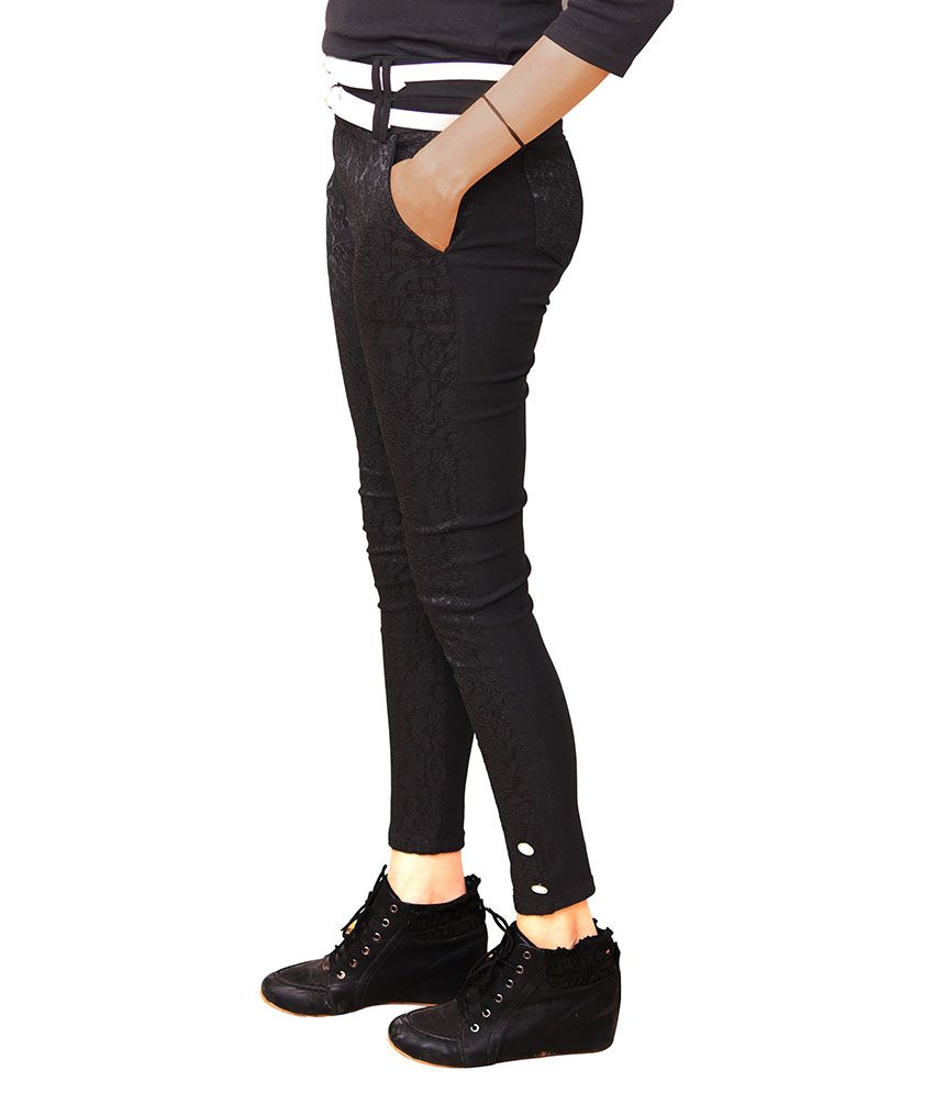 Buy Xarans Black Net Jeggings Online at 